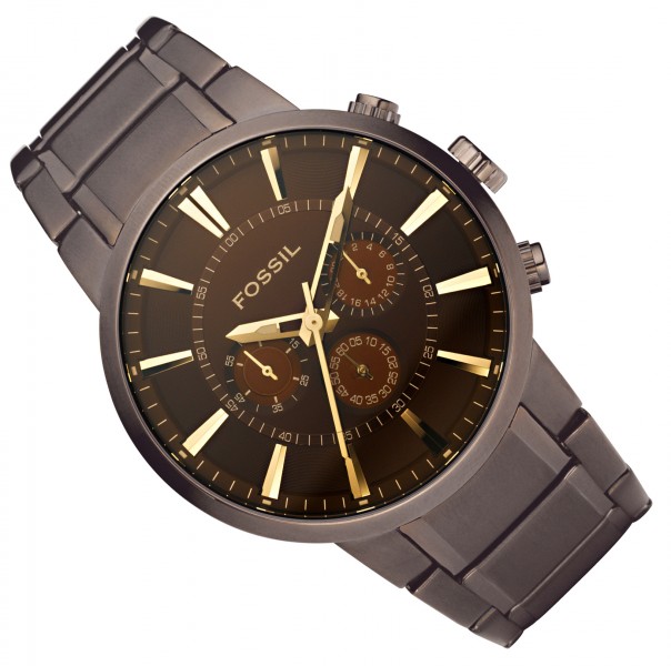 Fossil Uhr Chronograph Fs4357 Edelstahl Braun Gold Ionenpl Men S Dress Watch Ebay
