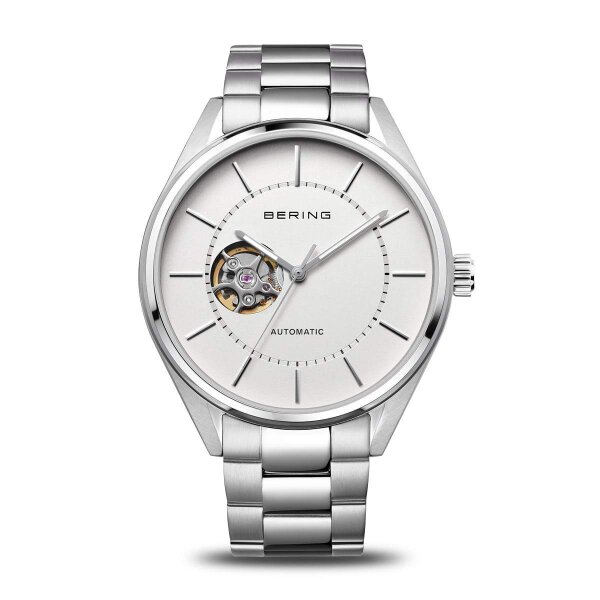 BERING Herrenuhr analog Automatik mit Edelstahlband mit Edelstahlelementen-Armband 16743-704