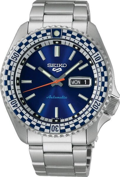 Seiko 5 Sports Armbanduhr Analog Automatik mit Edelstahl Armband SRPK65K1