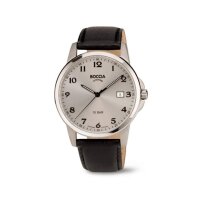 Boccia Herrenuhr Classic analog Quarz mit Lederarmband...