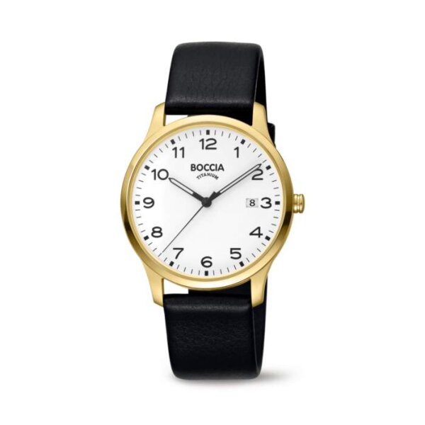 Boccia Herrenuhr Classic analog Quarz mit Lederarmband 3620-08