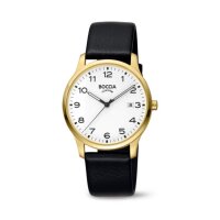 Boccia Herrenuhr Classic analog Quarz mit Lederarmband...