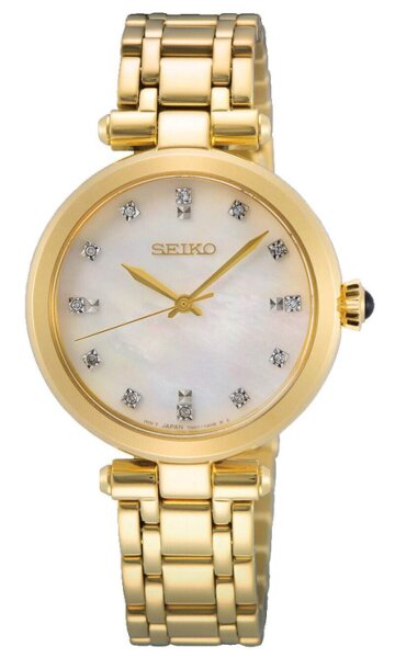 Seiko Damen-Armbanduhr Analog Quarz mit Edelstahl Armband SRZ536P1