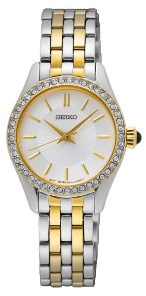 Seiko Damen-Armbanduhr Analog Quarz mit Edelstahl Armband SUR540P1