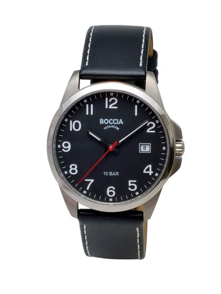 Boccia Herrenuhr Analog Quarz mit Lederarmband 3671-02