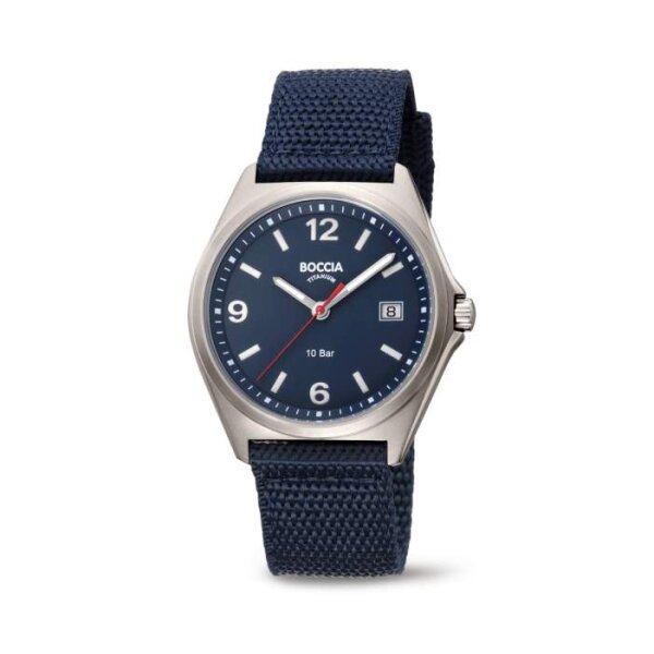 Boccia Herrenuhr Classic Analog Quarz Textil-Armband Titangehäuse 3663-03