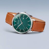 BERING Herrenuhr analog Solar mit Kalbsleder-Armband...