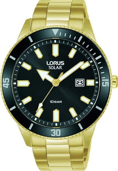 Lorus Herrenuhr analog Quarz Solar mit Metallarmband RX308AX9