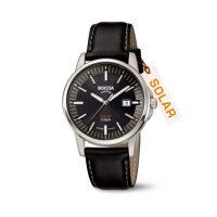 Boccia Herrenuhr Solar analog Quarz Solar mit Lederband...