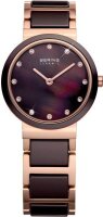 BERING Uhr Damenuhr Keramik Braun Rosé Ceramic...