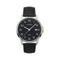 ADORA Herrenuhr analog Quarzwerk mit Lederarmband AB6241