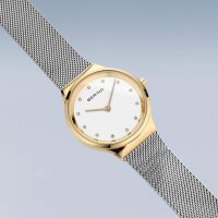 BERING Damenuhr analog Quarz mit Milanaise-Armband 12131-010