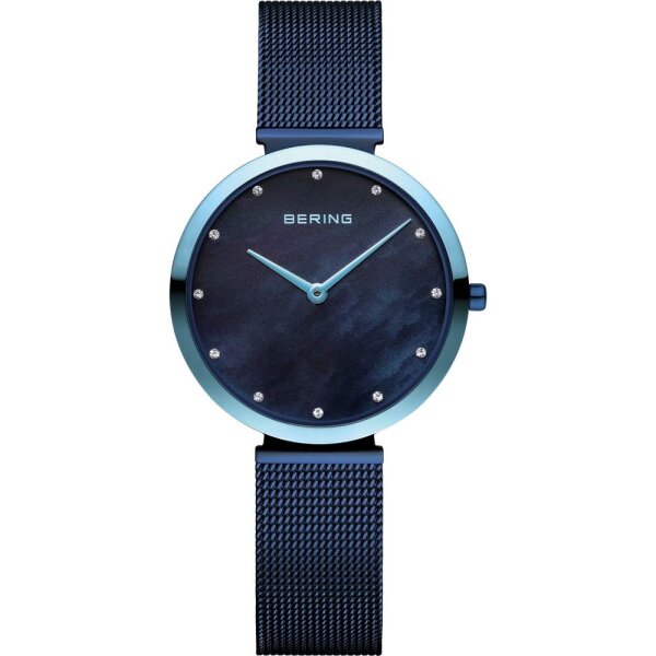 BERING Damenuhr analog Quarz mit Milanaise-Armband 18132-398