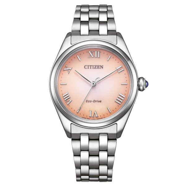 Citizen Damen-Armbanduhr Solar Analog mit Edelstahl-Armband EM1140-80X