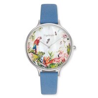 Engelsrufer Uhr Paradise silber Nubukleder azurblau
