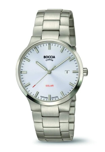 Boccia Herrenuhr analog Quarz Solar mit Titanarmband 3652-01