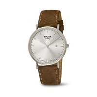 Boccia Herrenarmbanduhr analog Quarzwerk Lederband 3648-01