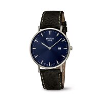 Boccia Herrenarmbanduhr analog Quarzwerk Lederband 3648-02