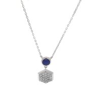 Collier mit Anhänger aus rhodiniertem 925er Silber...