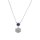 Collier mit Anhänger aus rhodiniertem 925er Silber mit Cat-Eye blau und Zirkonia (40+2+3cm)