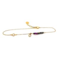 Armband aus vergoldetem 925er Silber mit Hämatit...