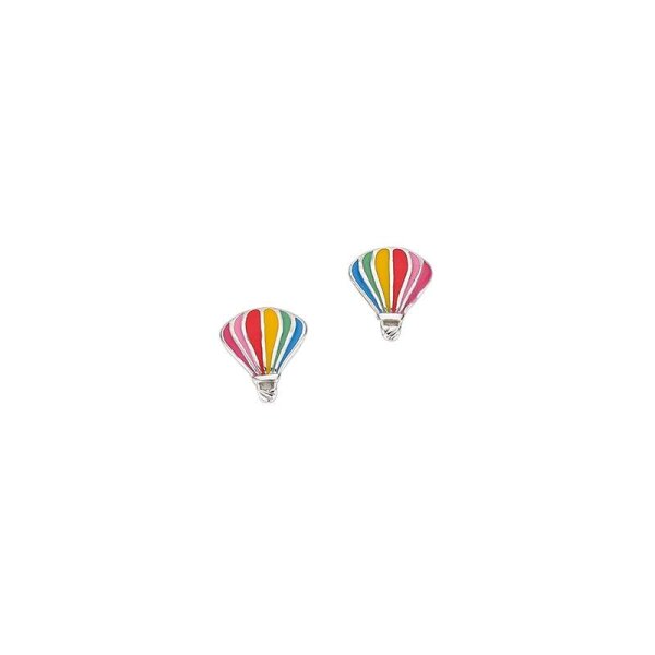 Ballon-Ohrstecker für Kinder, 925 Silber, blau/grün/orange/rot
