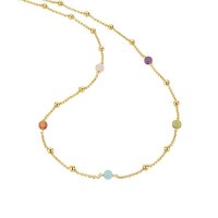 Damen Collier aus Silber mit Amethyst, 43+3cm Länge
