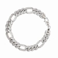 Armband 925 Sterling Silber rhodiniert mit Zirkonia 19cm...