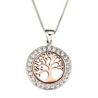 Collier aus 925er Silber mit Lebensbaum-Anhänger und...