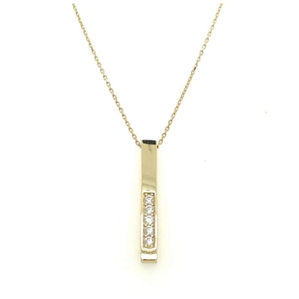 Collier mit Behang 8 Karat (333) Gelbgold Zirkonia 42+3cm G3-00447C