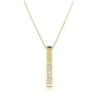 Collier mit Behang 8 Karat (333) Gelbgold Zirkonia 42+3cm...