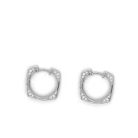 Creolen aus eismattem und rhodiniertem 925er Silber mit...