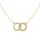 Damen Collier aus 8 Karat (333) Gelbgold mit Zirkonia, 42+3cm Länge