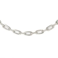 Damen Collier aus Silber mit Zirkonia, 50cm Länge
