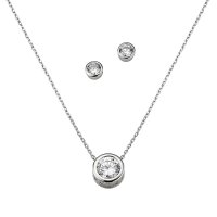 Elegante Schmuckgarnitur aus 925er Silber mit funkelnden...