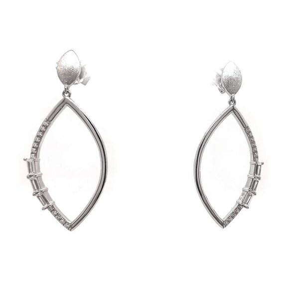 Ohrhänger 925 Sterling Silber rhodiniert Zirkonia S-02158O