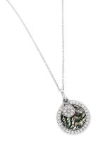 Silber Collier mit Perlmutt-Anhänger S-02323C