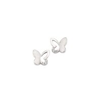 Zarte Schmetterling-Ohrstecker aus Silber mit Zirkonia