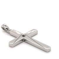 Kettenanhänger Kreuz, 925 Sterling Silber, matt /...