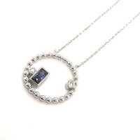 Damen Collier aus Silber mit Zirkonia, 42+3cm Länge