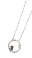 Damen Collier aus Silber mit Zirkonia, 42+3cm Länge