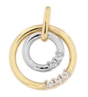 Anhänger aus 8 Karat (333) Gold gelb/rhodiniert Zirkonia G3-00641A