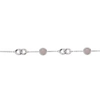 Armband 925 rhodiniert Rosenquarz 17+3cm PR8654B
