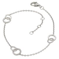 Armband aus 9 Karat (375) Gold weiß Zirkonia 18+2cm...