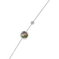 Armband aus rhodiniertem 925er Silber mit Perlmutt und...