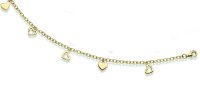 Armband Herz aus Silber vergoldet mit Zirkonia 19cm