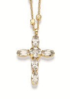 Collier aus 925 Sterling Silber mit Kreuz-Anhänger,...