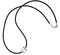 Collier Kautschuk Titan mit Steinchen 45cm