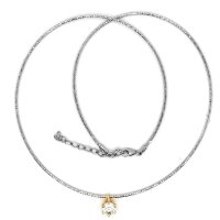 Collier mit Behang 925 rhodiniert/gelb Zirkonia 45+5cm...