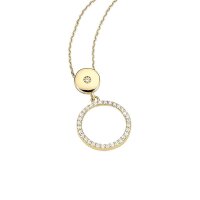Collier mit Behang aus 8 Karat (333) Gold mit Zirkonia...
